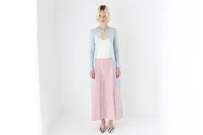 90s Pastel Blue Sheer Mesh Cardigan Top