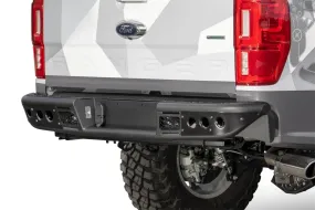 Addictive Desert Designs R222251280103 Venom Rear Bumper; Hammer Black; Panel Color Satin Black; Cube Light Mounts;