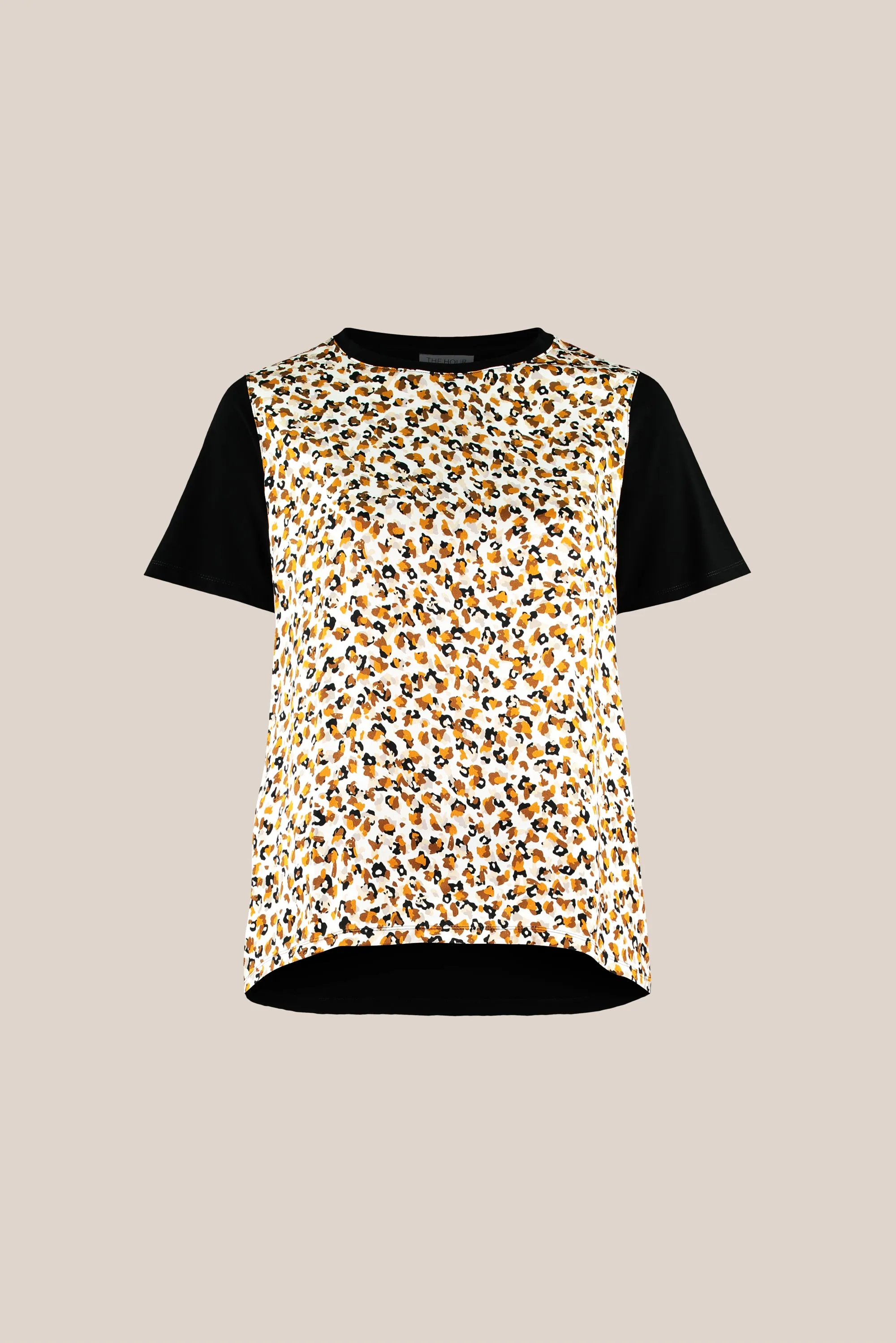 Animal Print Satin Front T-Shirt