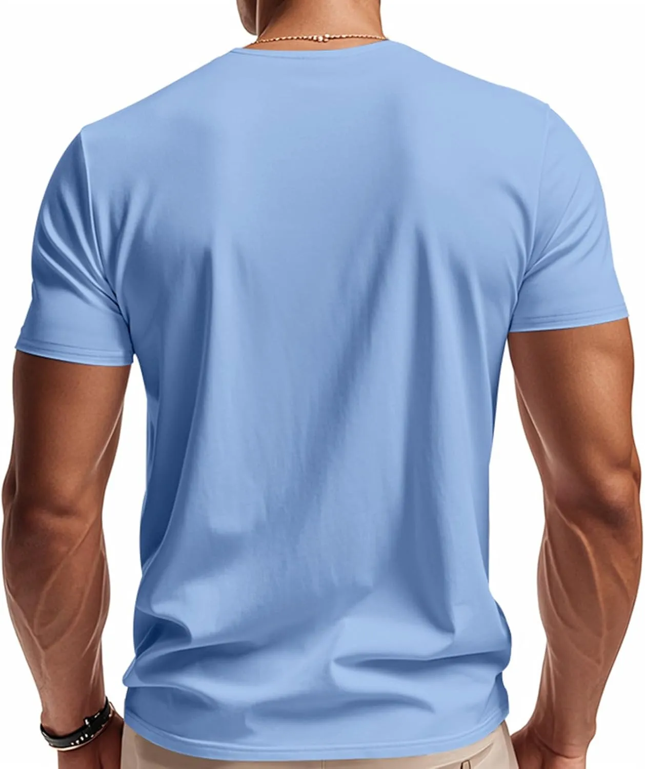 Athletic Shirts for Men Short Sleeve V Neck Basic Shirt Summer Quick Dry Casual Comfy Running Workout Pullover Tops