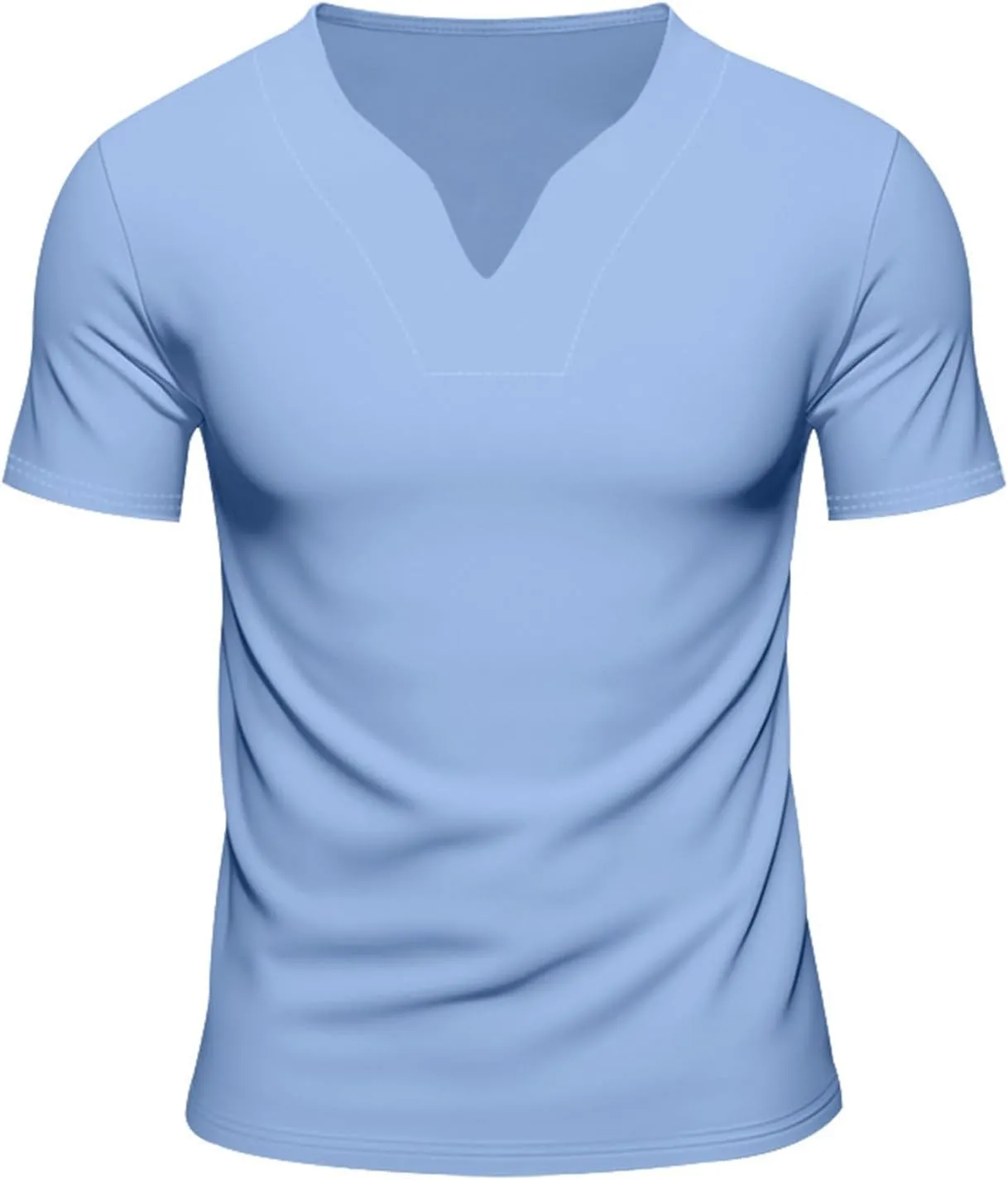 Athletic Shirts for Men Short Sleeve V Neck Basic Shirt Summer Quick Dry Casual Comfy Running Workout Pullover Tops