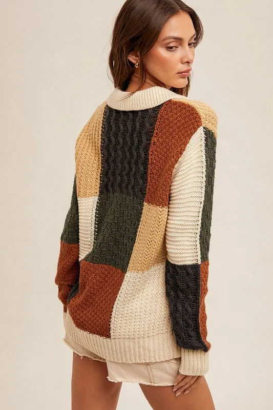 Be Squared Button Down Sweater