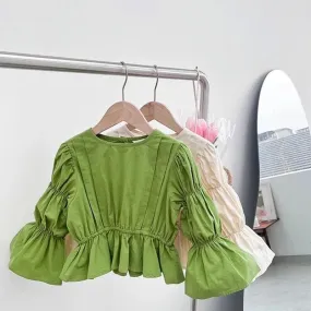 Bell Sleeve Princess Cut Peplum Top