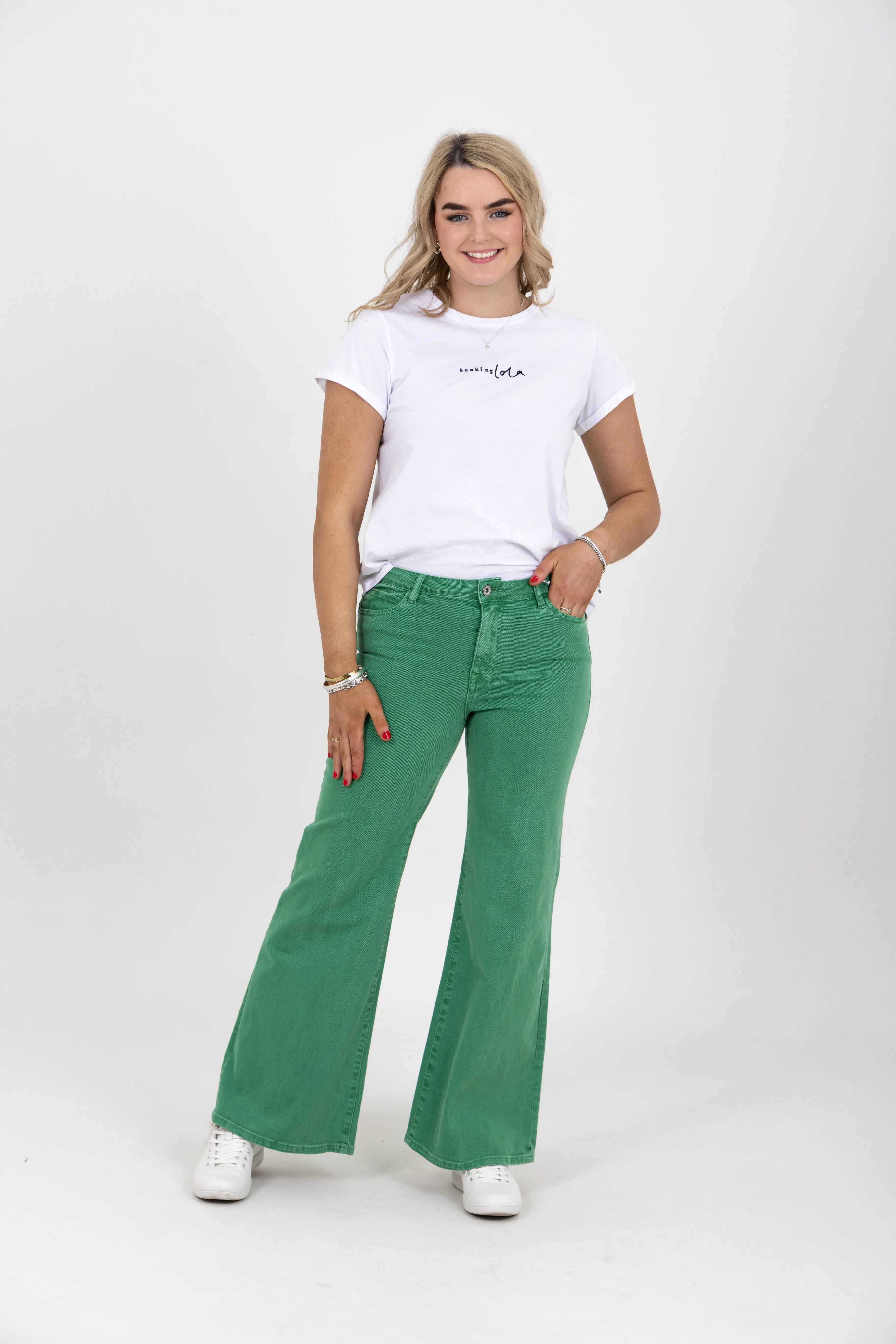 Betina Wide Leg Jean Gucci Green