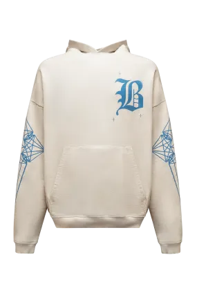BOMBER CROSS HOODIE - OFF WHITE