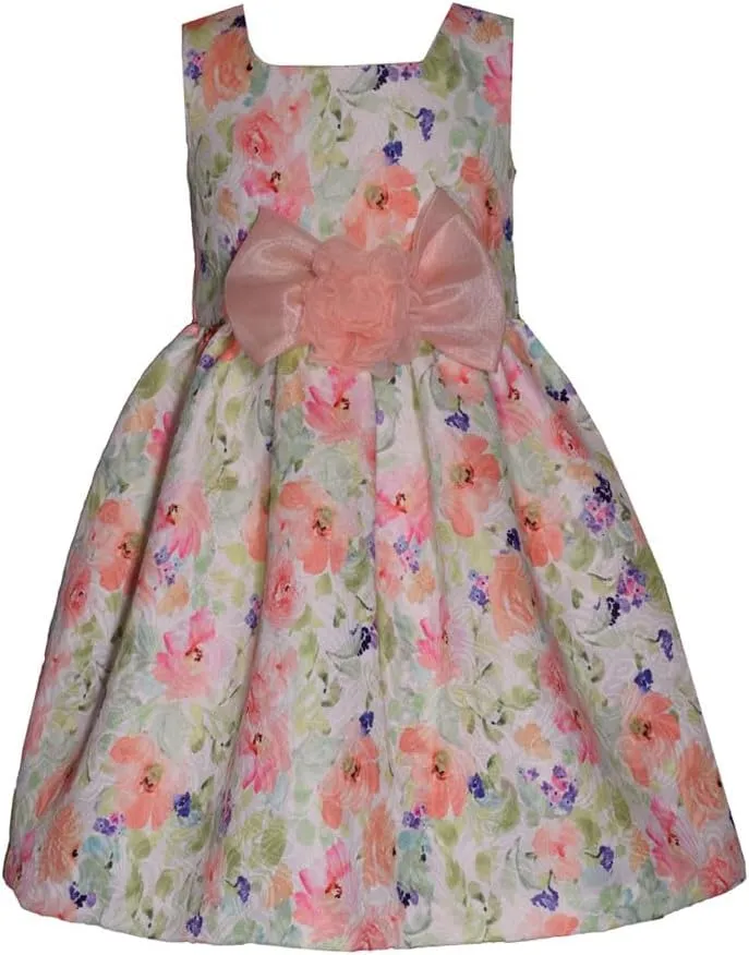 Bonnie Jean Girl's Easter Dress - Floral Dress with Short Sleeve Cardigan for Baby, Toddler, Little and Big Girls