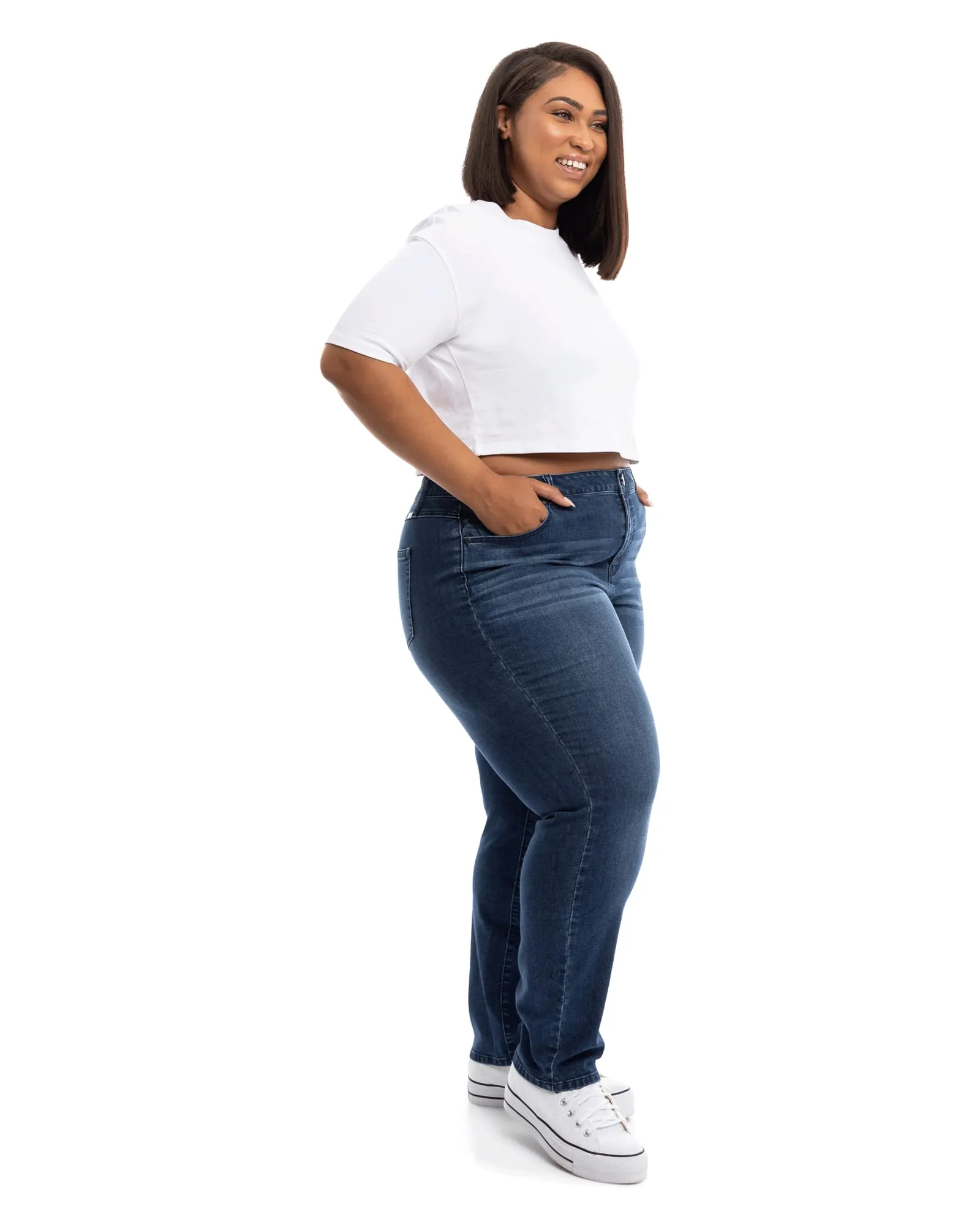 Britt Straight Mid Rise Jean | Grayden