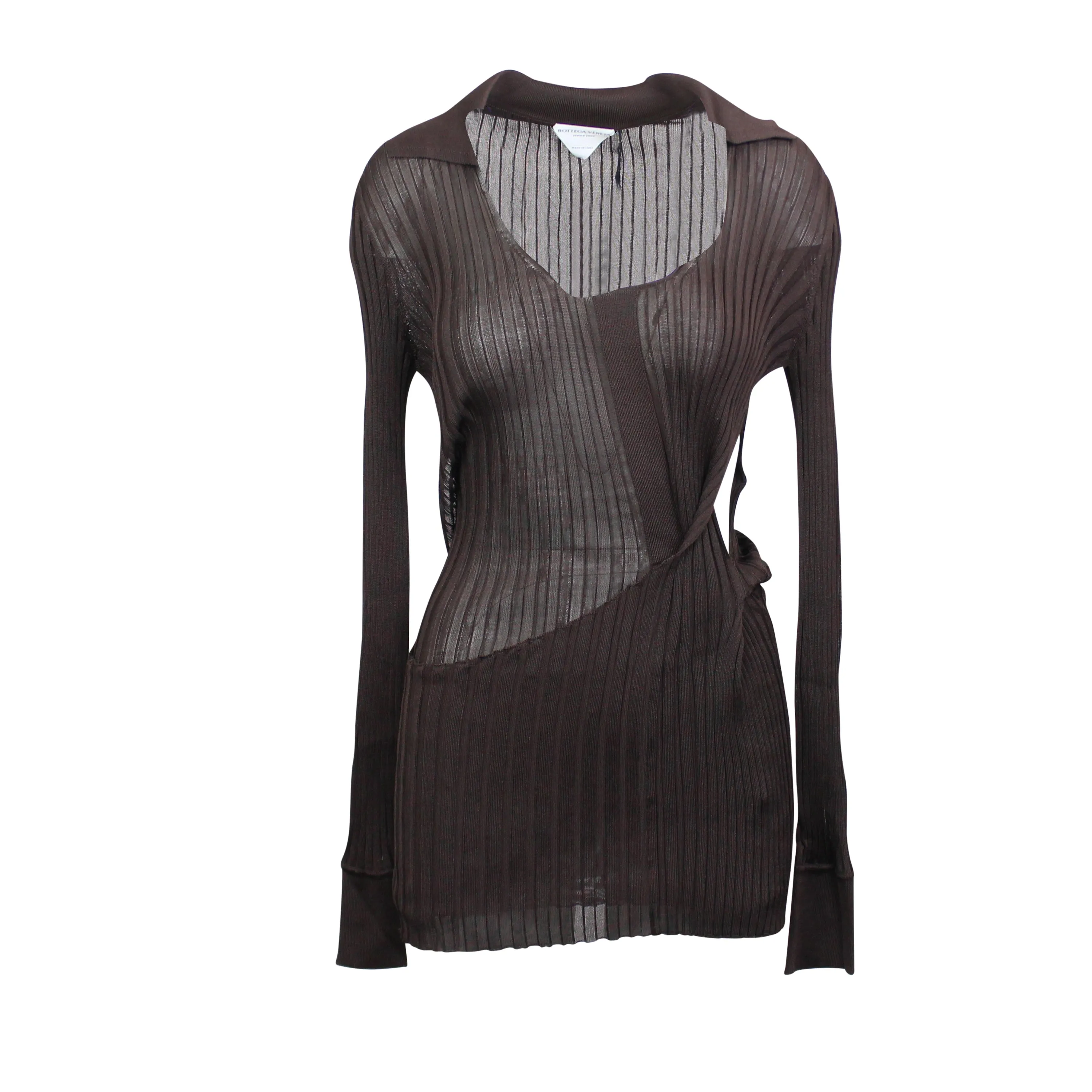 Brown Lightweight Silk Sweater Dress