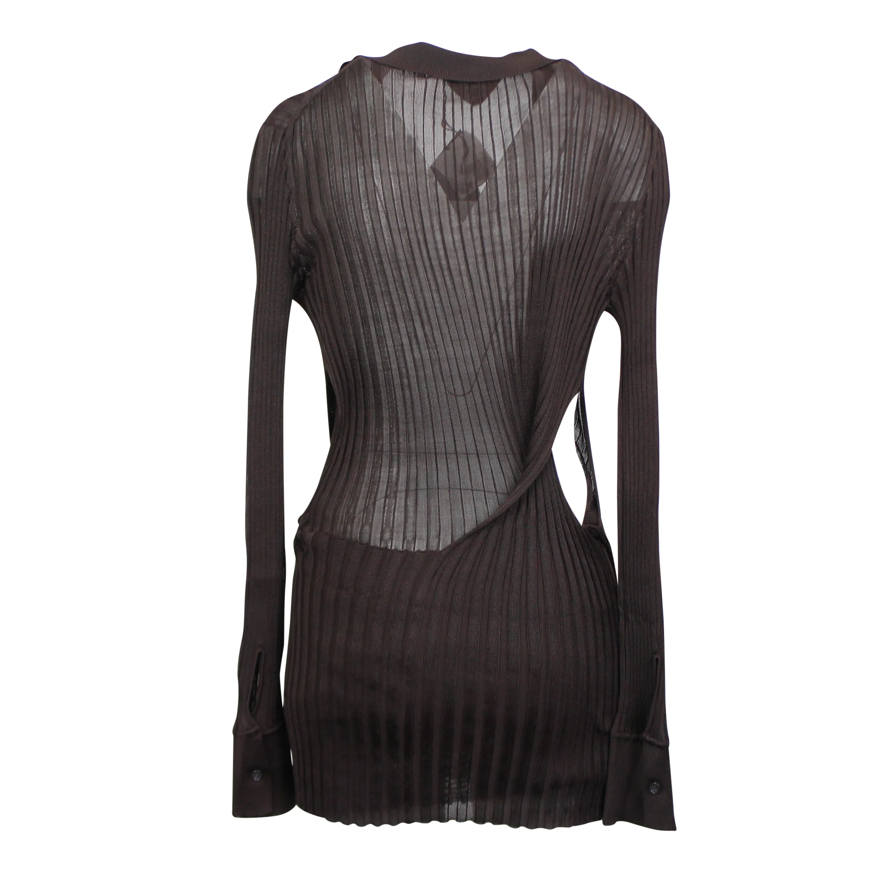 Brown Lightweight Silk Sweater Dress