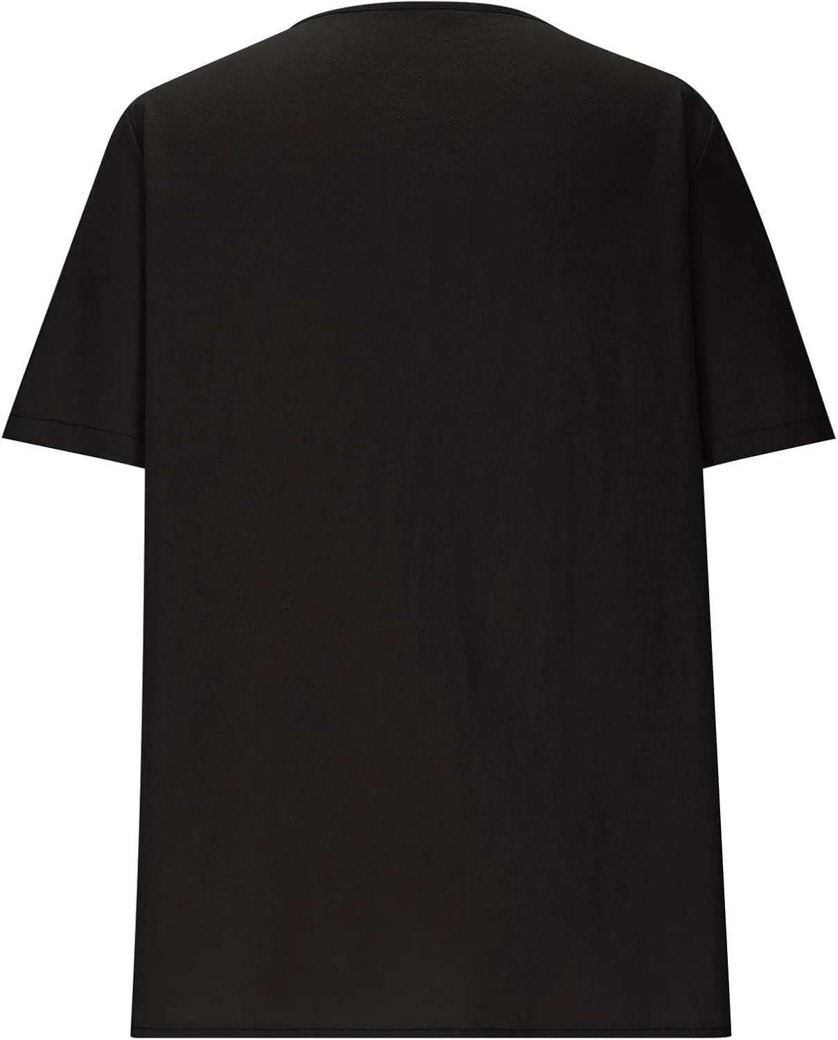 Button Down V Neck Linen Cotton Shirt for Women Casual Summer Short Sleeve Comfy Tops Work Office Blouses Pocket