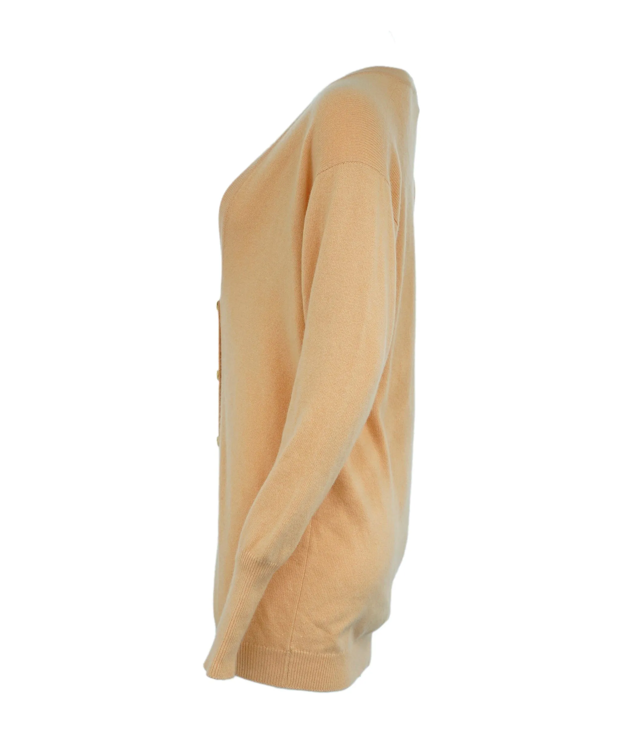 chanel pastel orange cashmere cardigan AWL4501