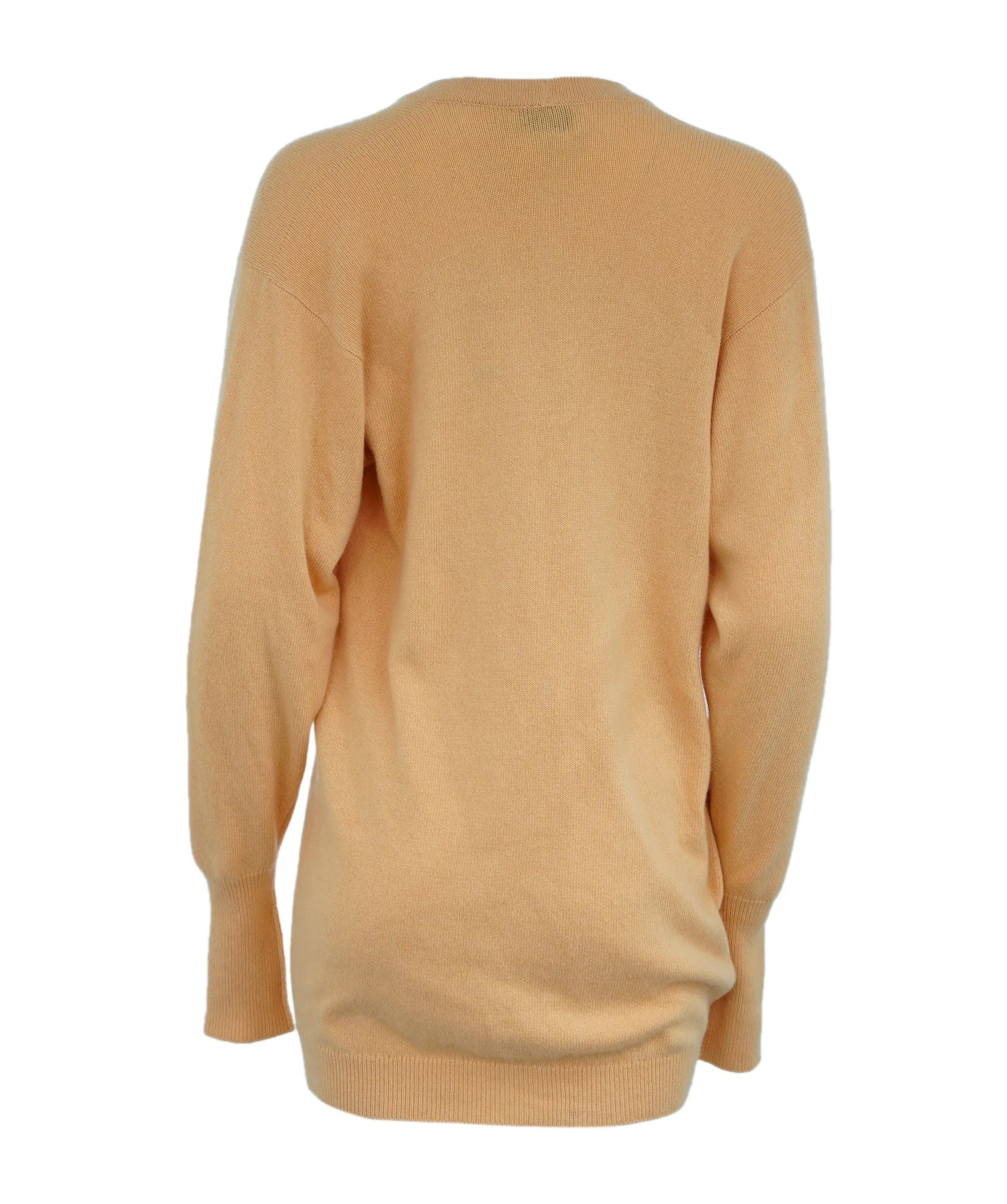 chanel pastel orange cashmere cardigan AWL4501