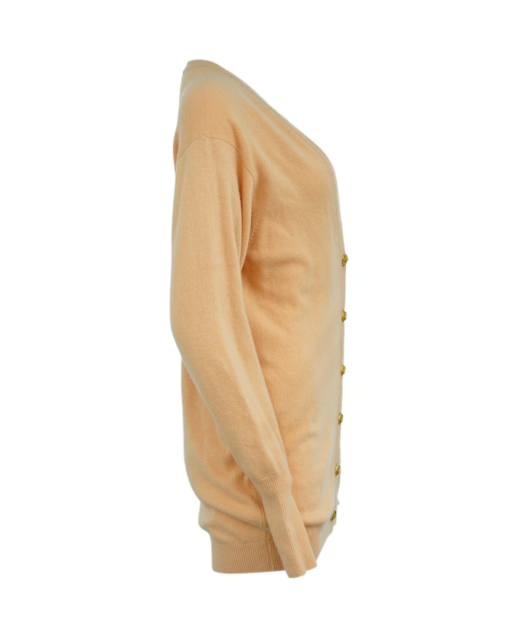 chanel pastel orange cashmere cardigan AWL4501