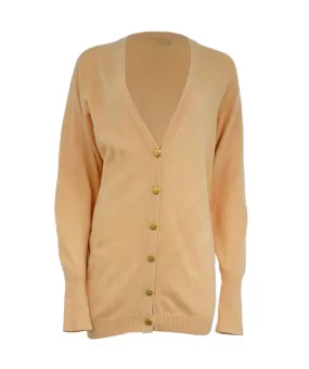 chanel pastel orange cashmere cardigan AWL4501