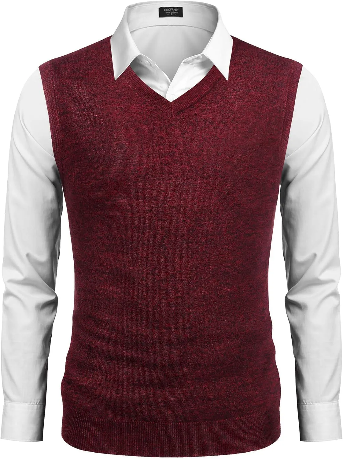 COOFANDY Men's Sleeveless Sweater Vest Lightweight V-Neck Cotton Vest Pullover
