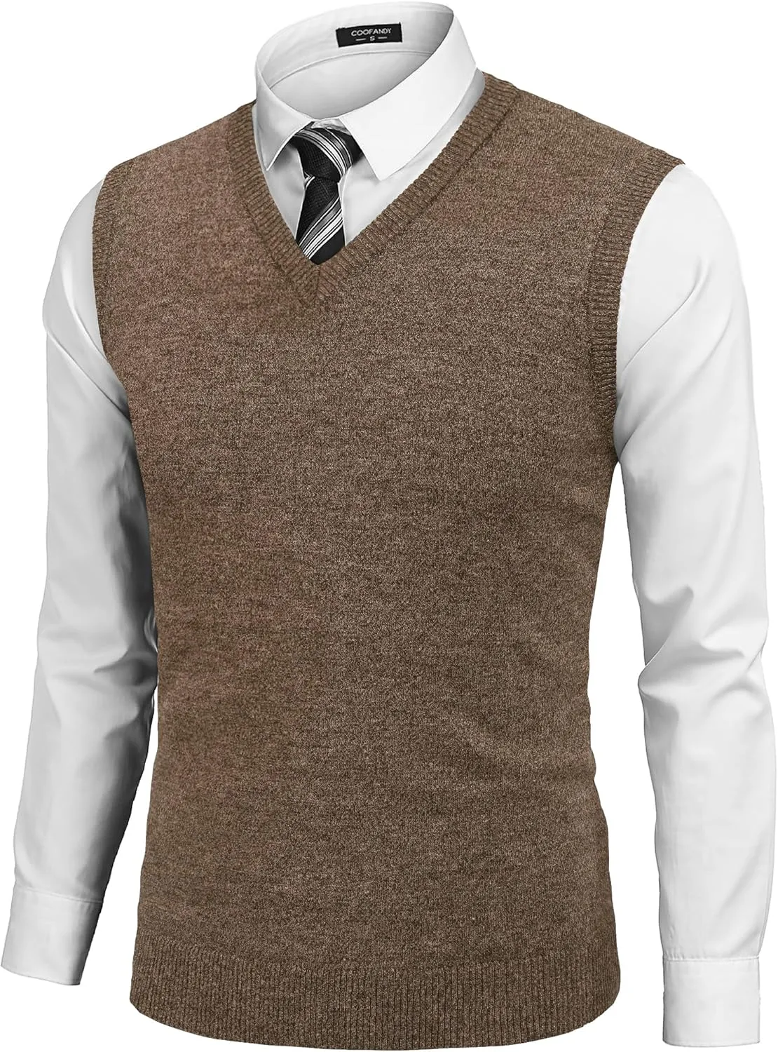 COOFANDY Men's Sleeveless Sweater Vest Lightweight V-Neck Cotton Vest Pullover