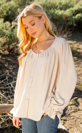 Cream button down blouse