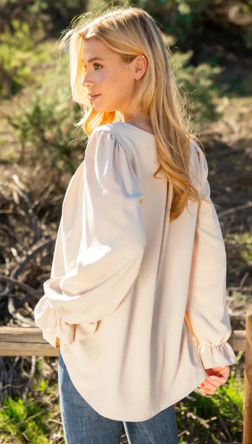 Cream button down blouse