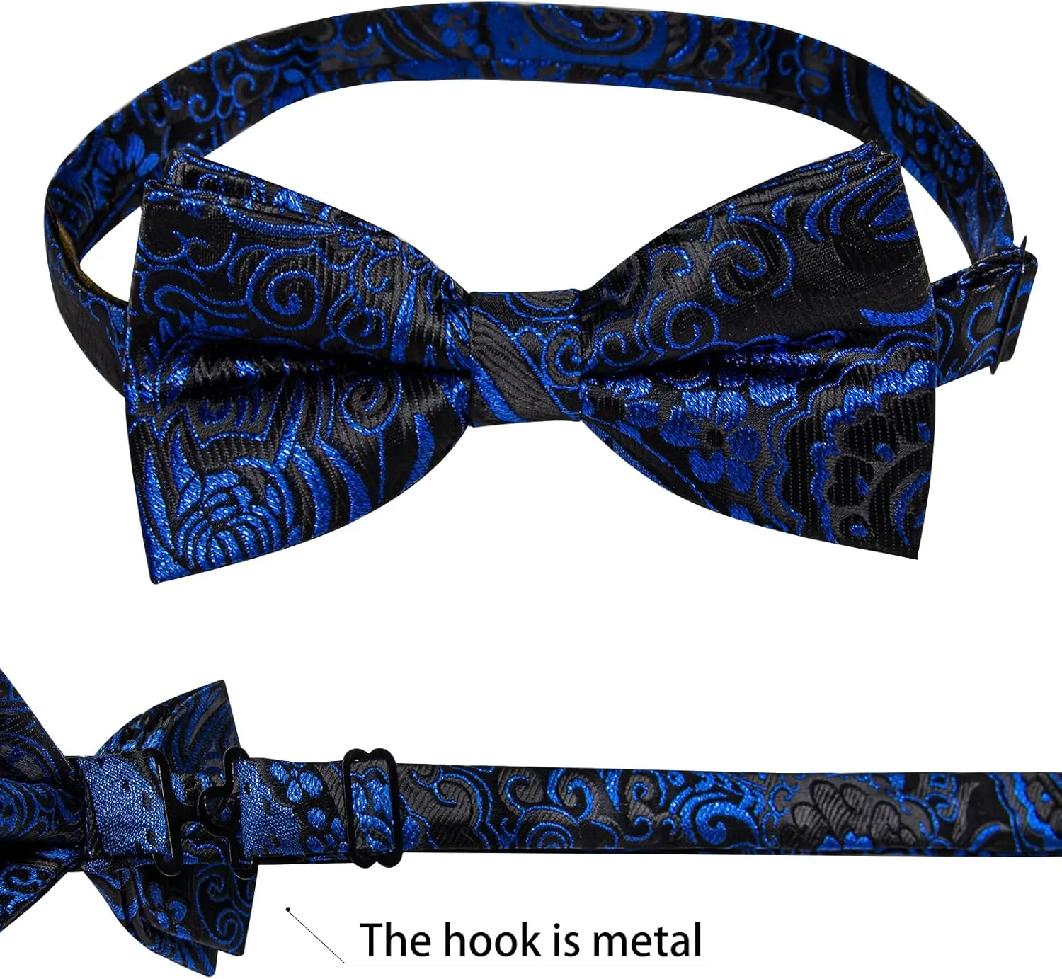 DiBanGu Mens Formal Dress Vest Paisley Jacquard Silk Suit Waistcoat Necktie Bow Tie Set Wedding Party Tuxedo 5PCS