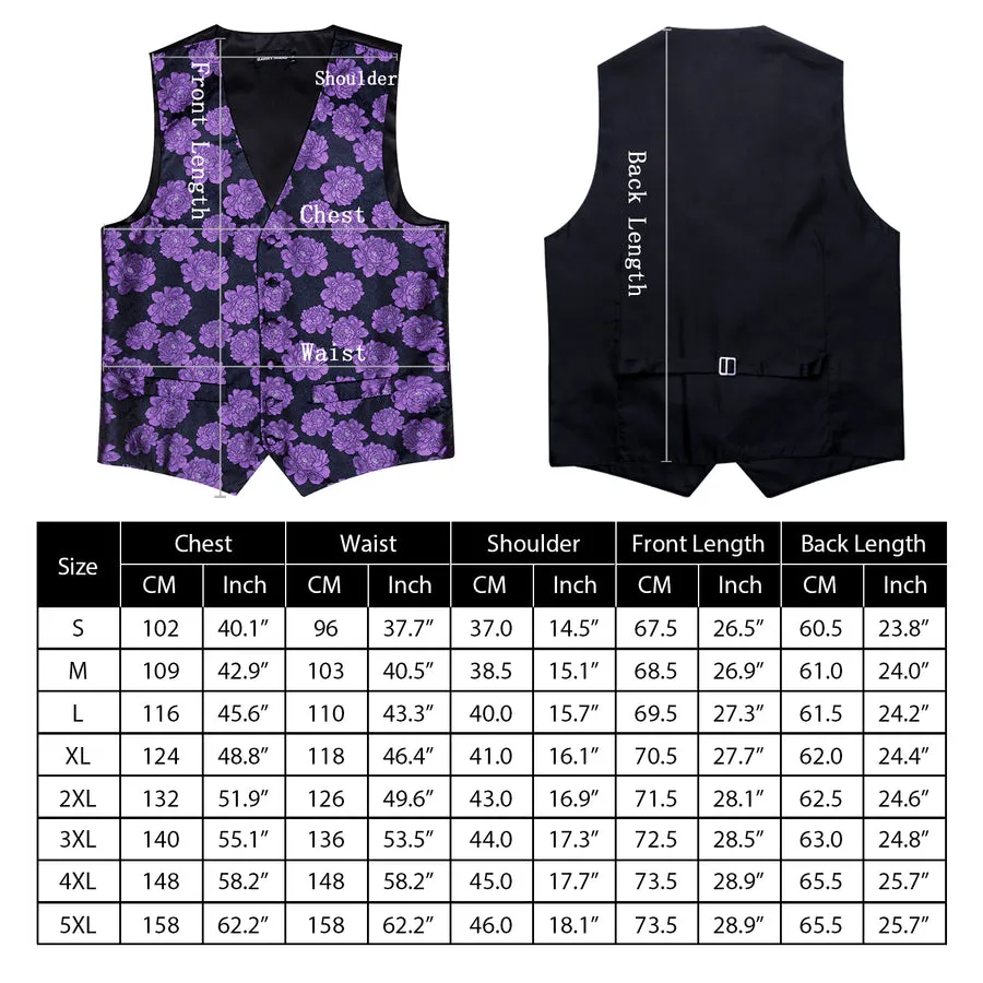 Ebony Black Paisley Luxe Silk Vest Set