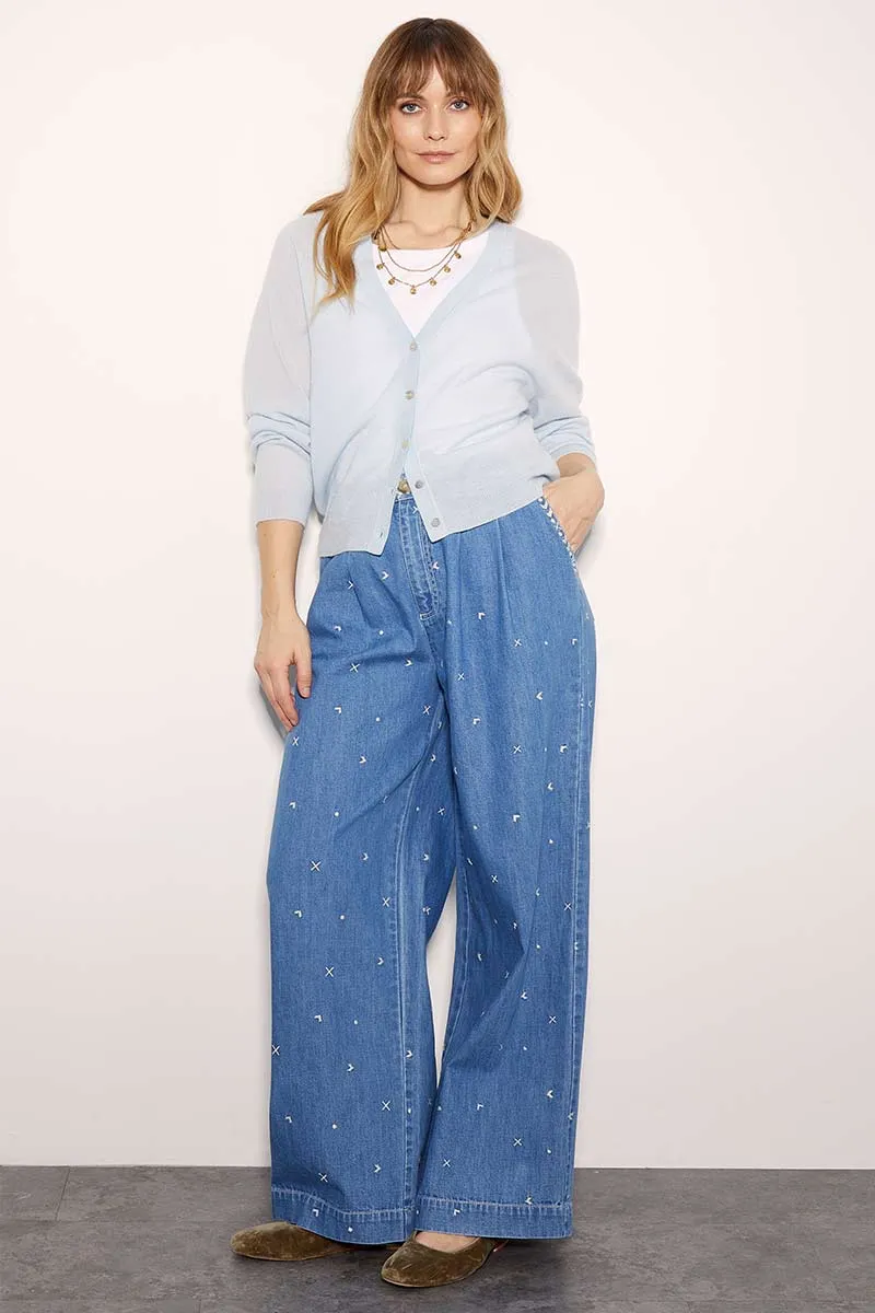 Edie Knit Cardigan Blue