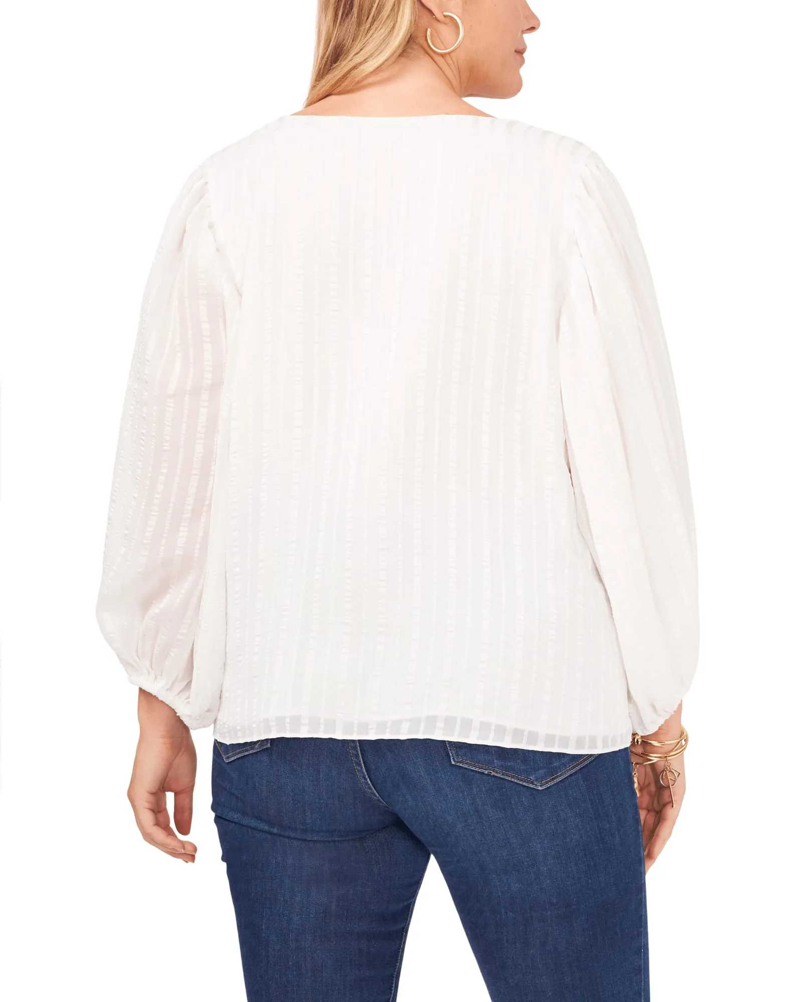 Eliana Satin Stripe Blouse | NEW IVORY