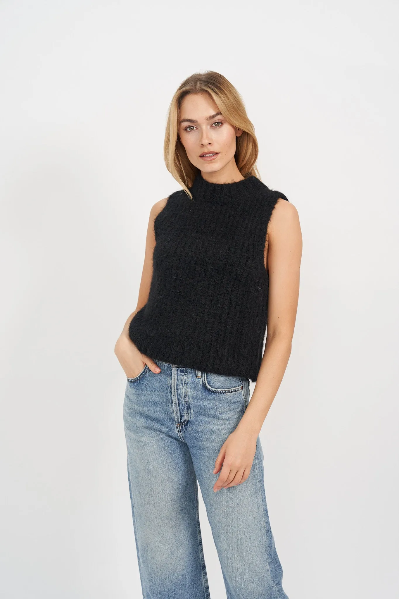 Emilia Sweater Vest - Black