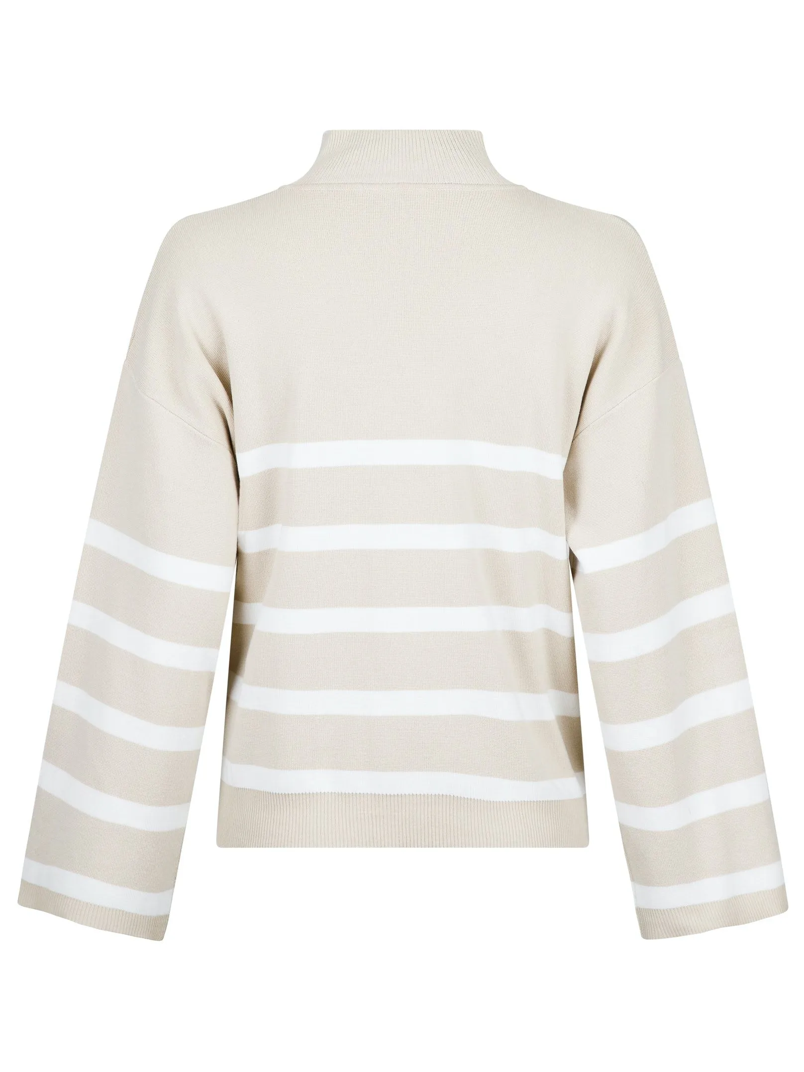 Ena Stripe Knit Blouse - Sand