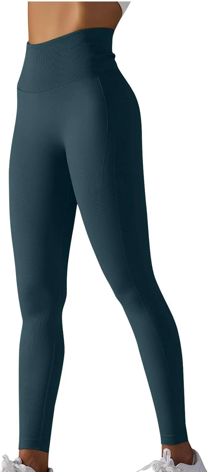 fartey Womens High Waist Yoga Pants Breathable Stretch Compression Workout Leggings Tummy Control Buttery Soft Tights