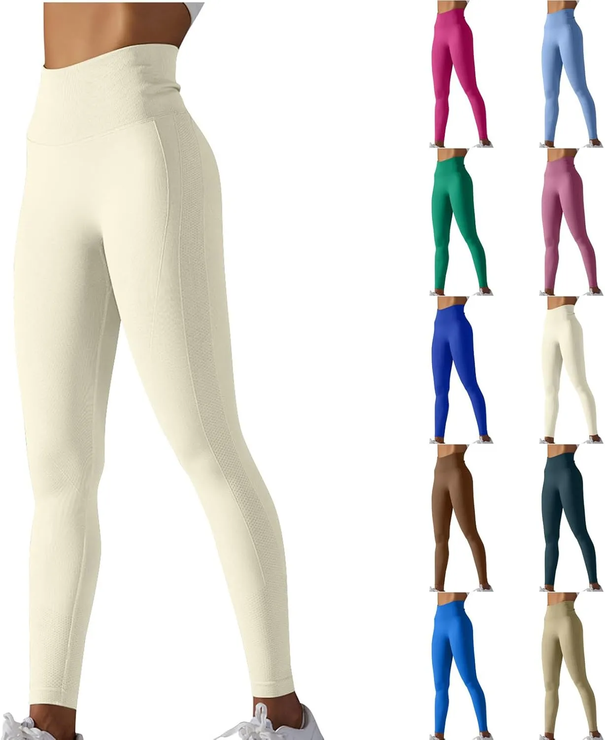 fartey Womens High Waist Yoga Pants Breathable Stretch Compression Workout Leggings Tummy Control Buttery Soft Tights