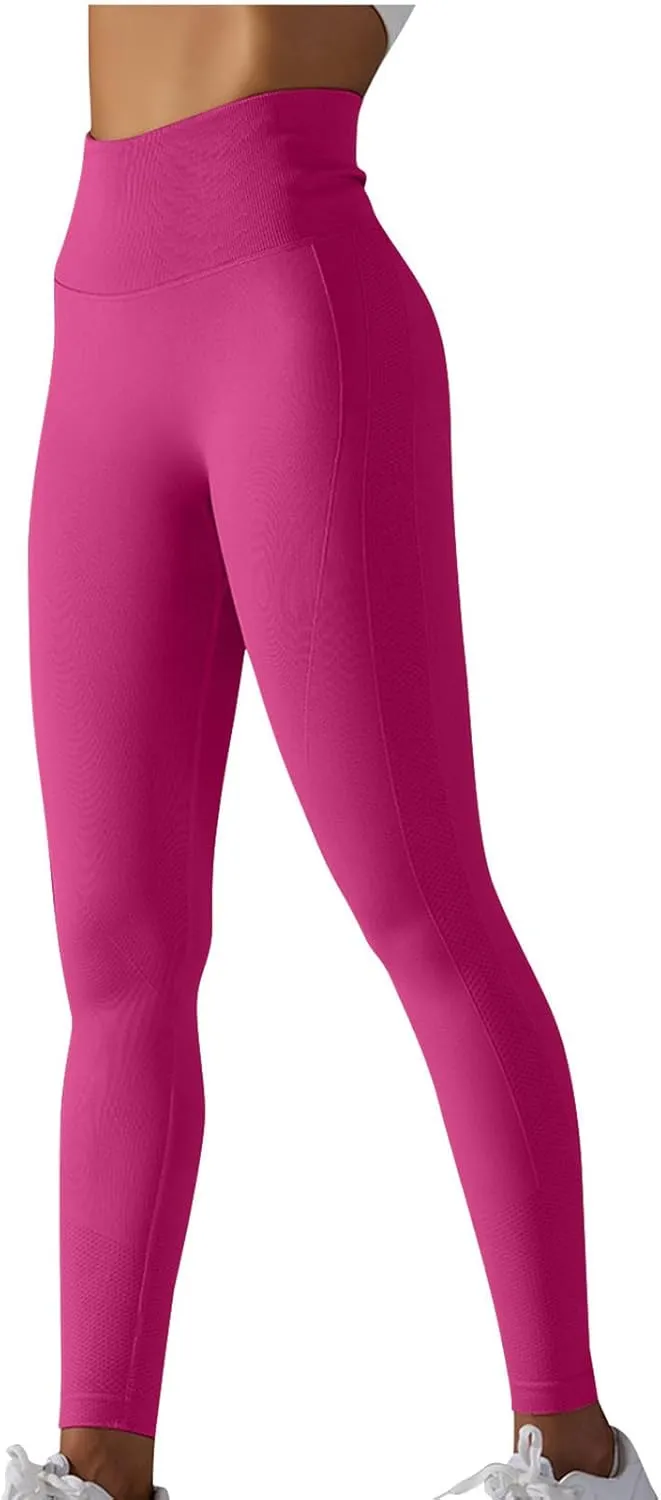 fartey Womens High Waist Yoga Pants Breathable Stretch Compression Workout Leggings Tummy Control Buttery Soft Tights