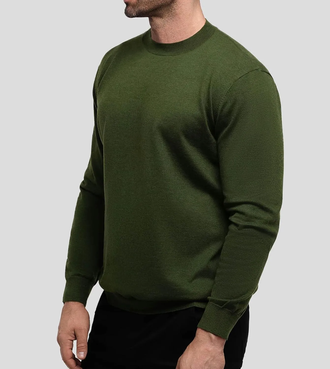 Fioboc Men's Crewneck Sweater Casual Pullover Sweater Slim Fit Lightweight Long Sleeve Knit Sweater S-4XL