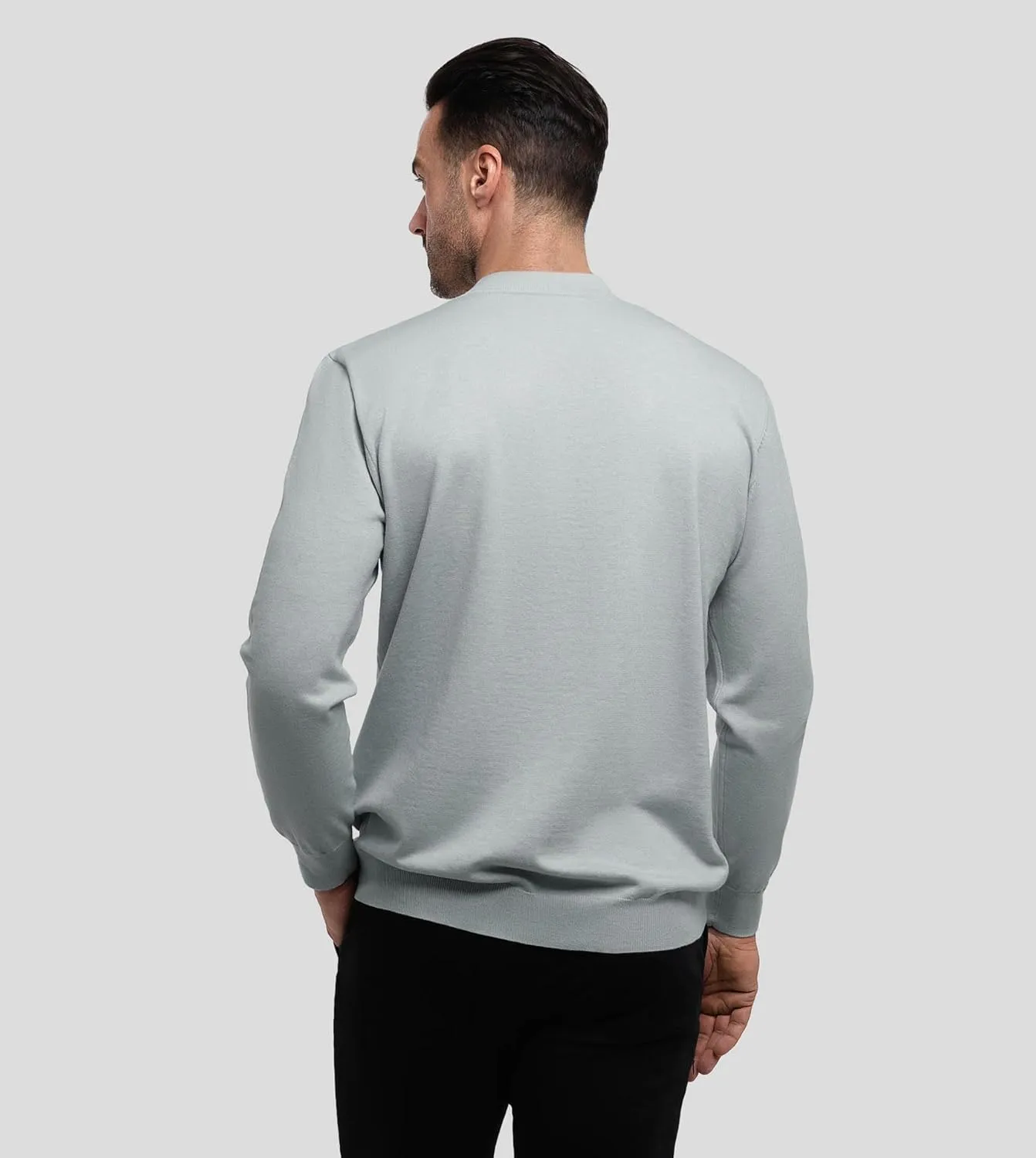 Fioboc Men's Crewneck Sweater Casual Pullover Sweater Slim Fit Lightweight Long Sleeve Knit Sweater S-4XL