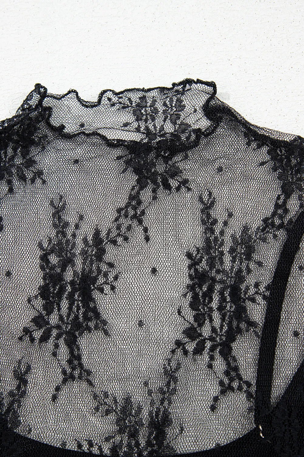 Floral Mesh Short Sleeve Blouse