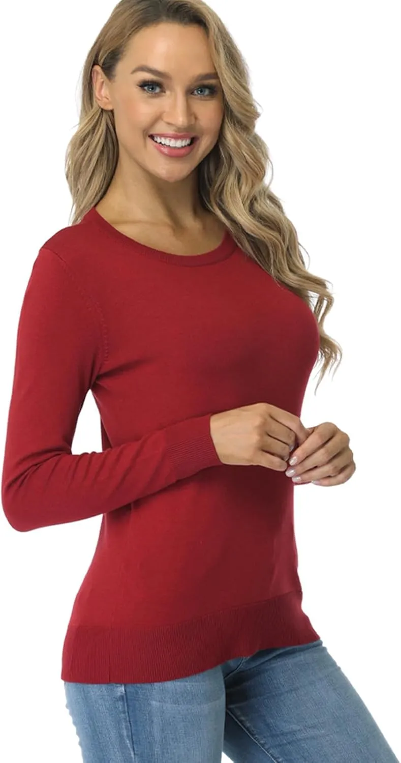 Fuinloth Women's Sweater, Lightweight Crewneck Long Sleeve Pullover
