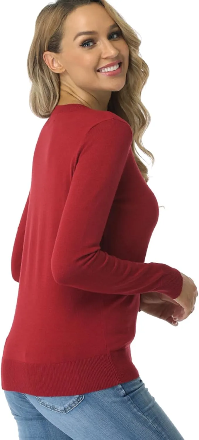 Fuinloth Women's Sweater, Lightweight Crewneck Long Sleeve Pullover