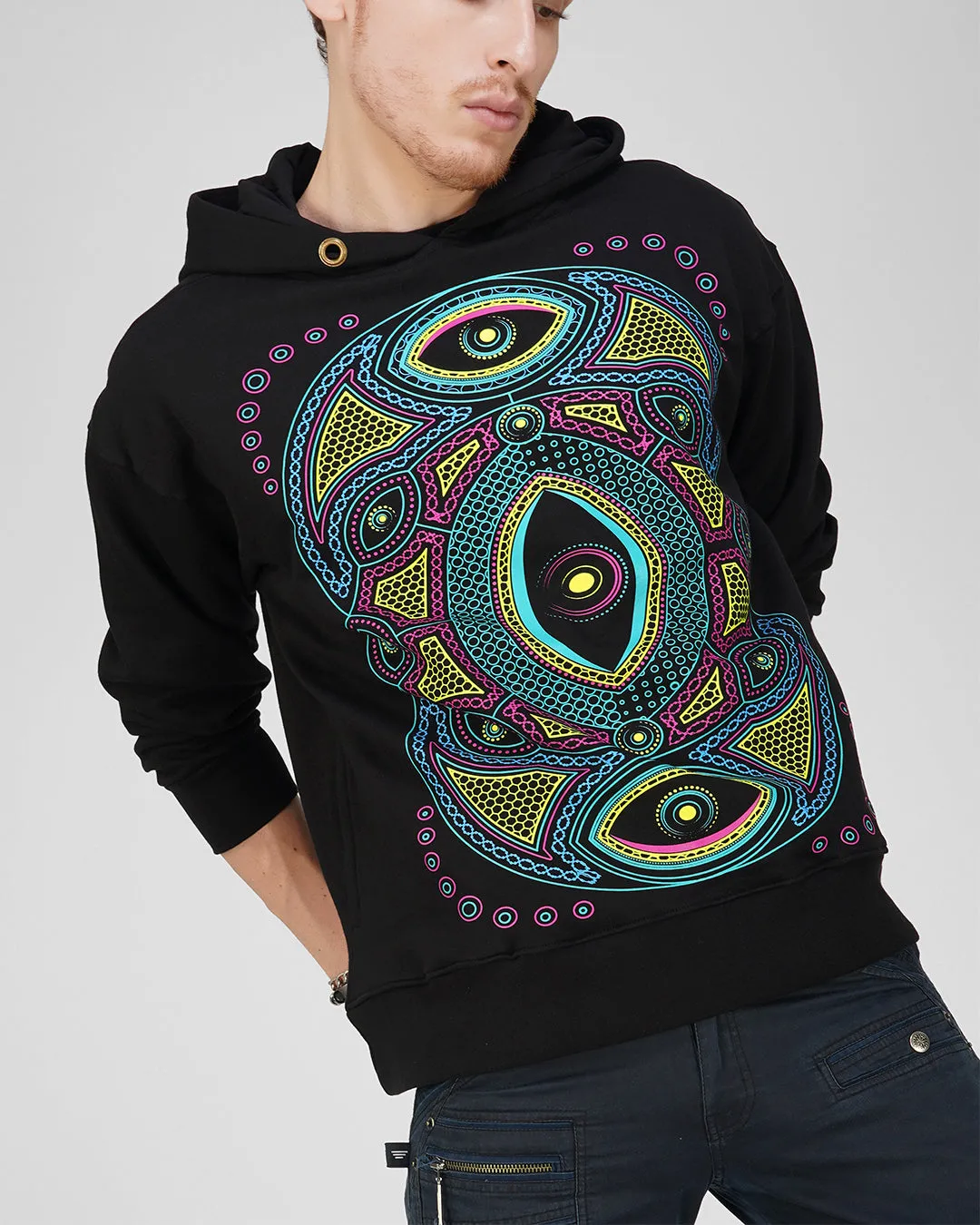 Geometric Circle | Oversized Hoodie | UV Light Reactive & Glow In Dark