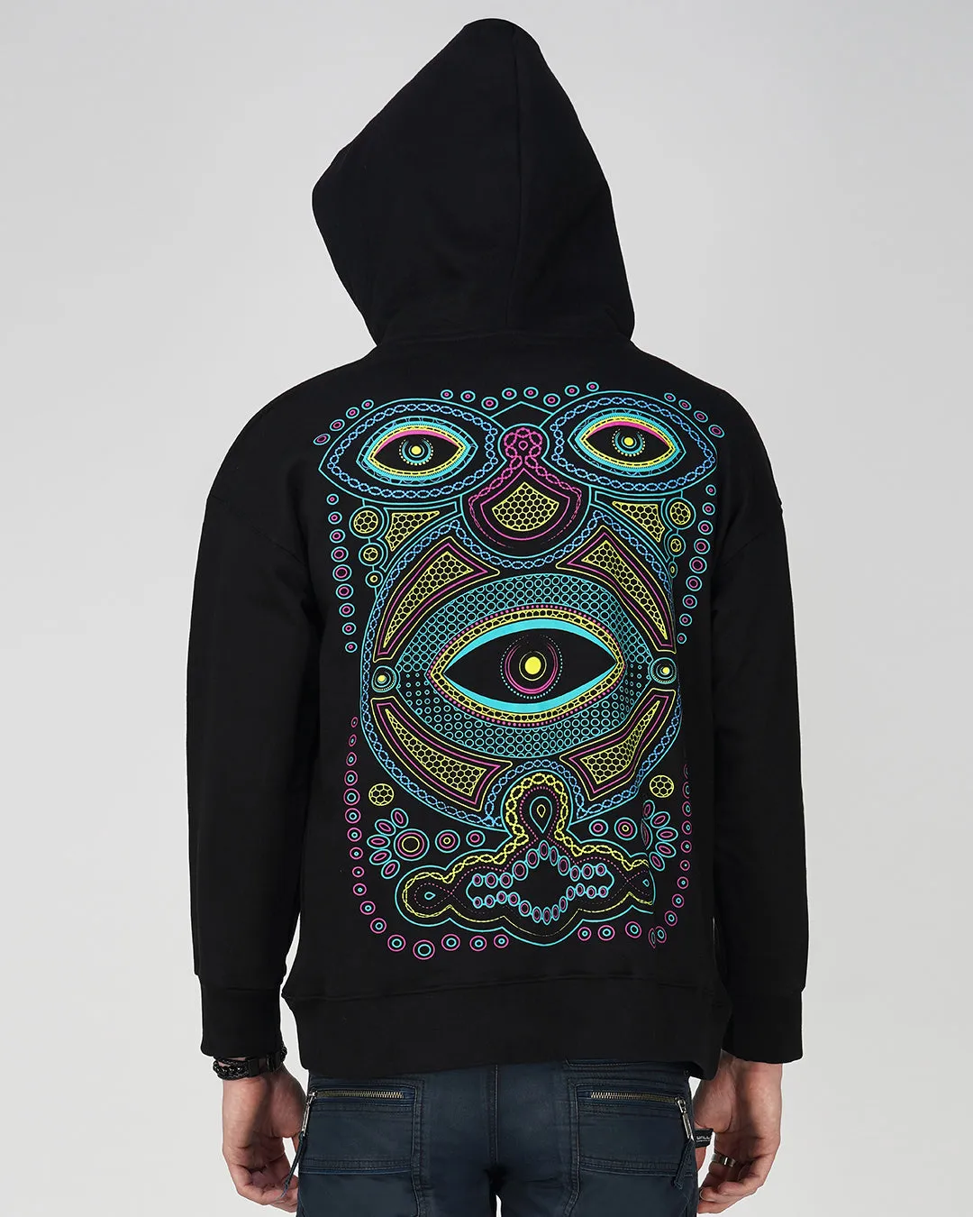 Geometric Circle | Oversized Hoodie | UV Light Reactive & Glow In Dark