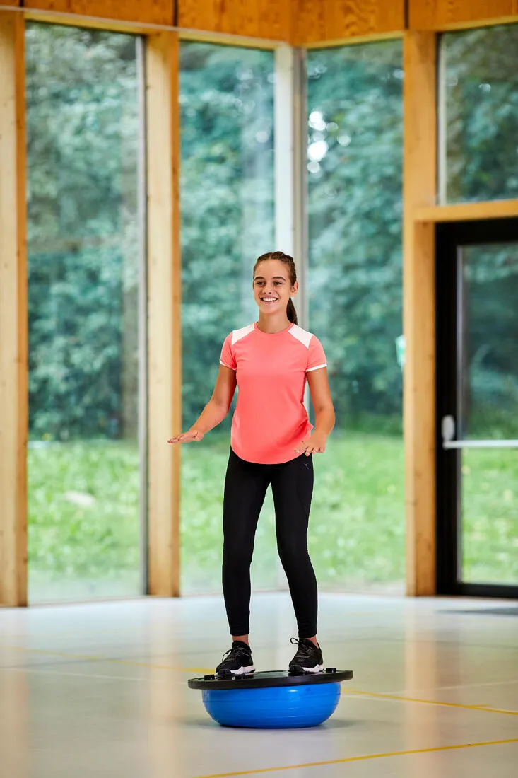 Girls' Synthetic Breathable Leggings - Navy/Coral