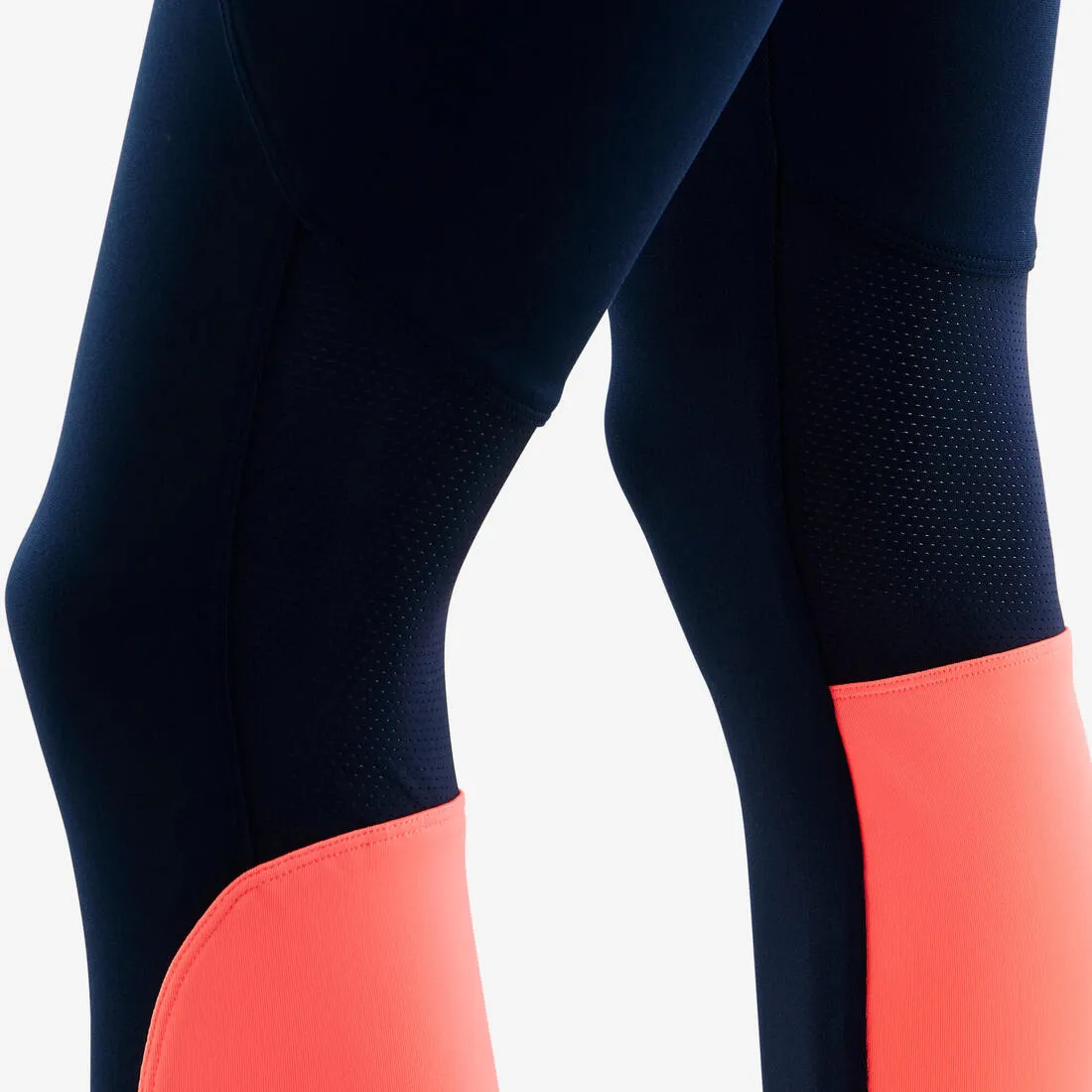Girls' Synthetic Breathable Leggings - Navy/Coral