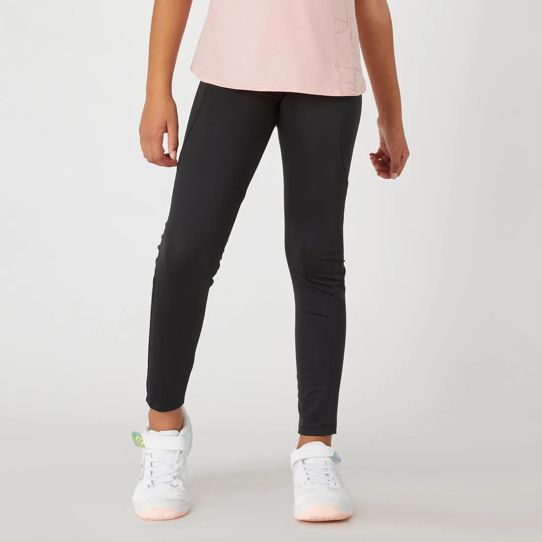 Girls' Synthetic Breathable Leggings - Navy/Coral