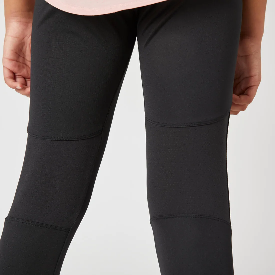 Girls' Synthetic Breathable Leggings - Navy/Coral