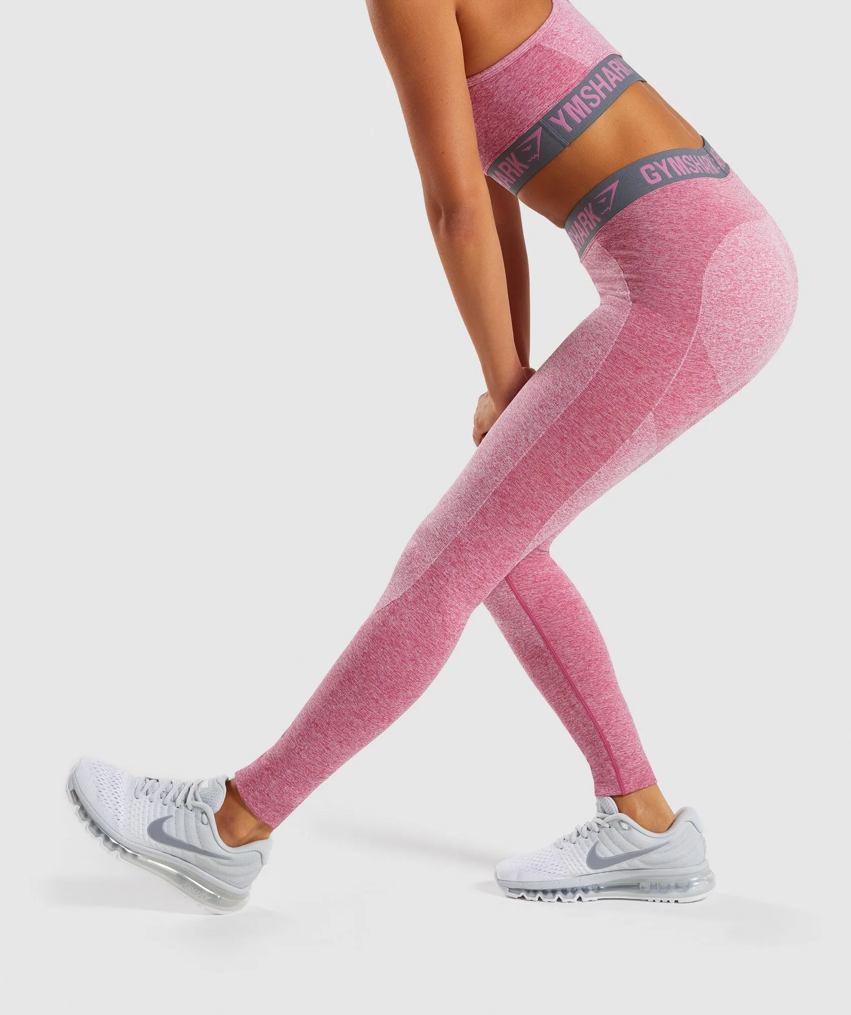 Gymshark Flex Leggings - Dusky Pink Marl/Charcoal