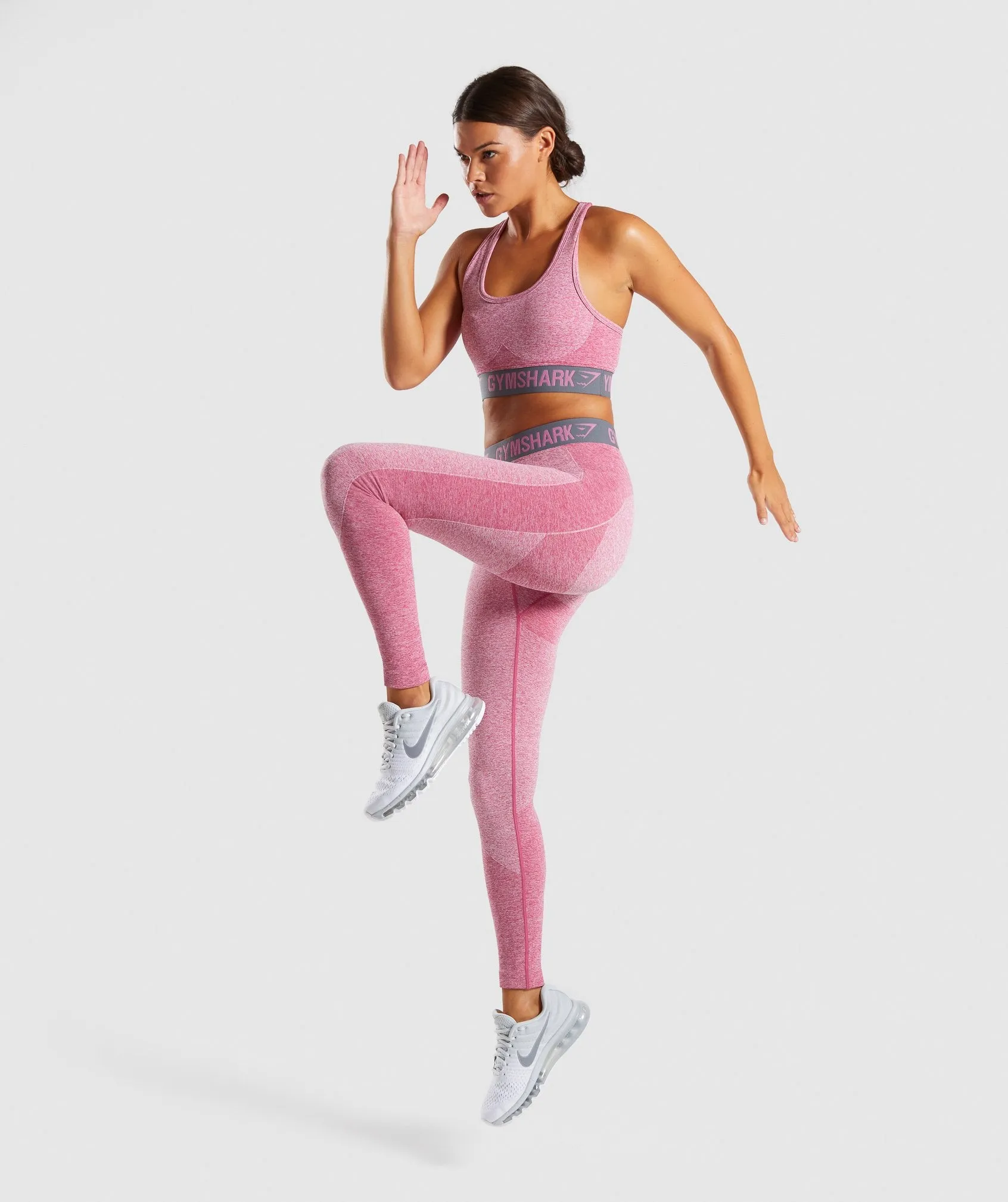 Gymshark Flex Leggings - Dusky Pink Marl/Charcoal