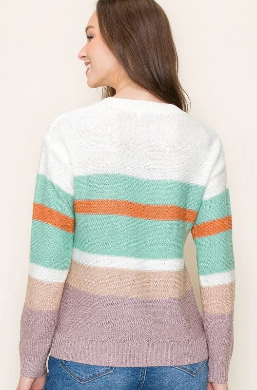 Happy Times Color Block Sweater