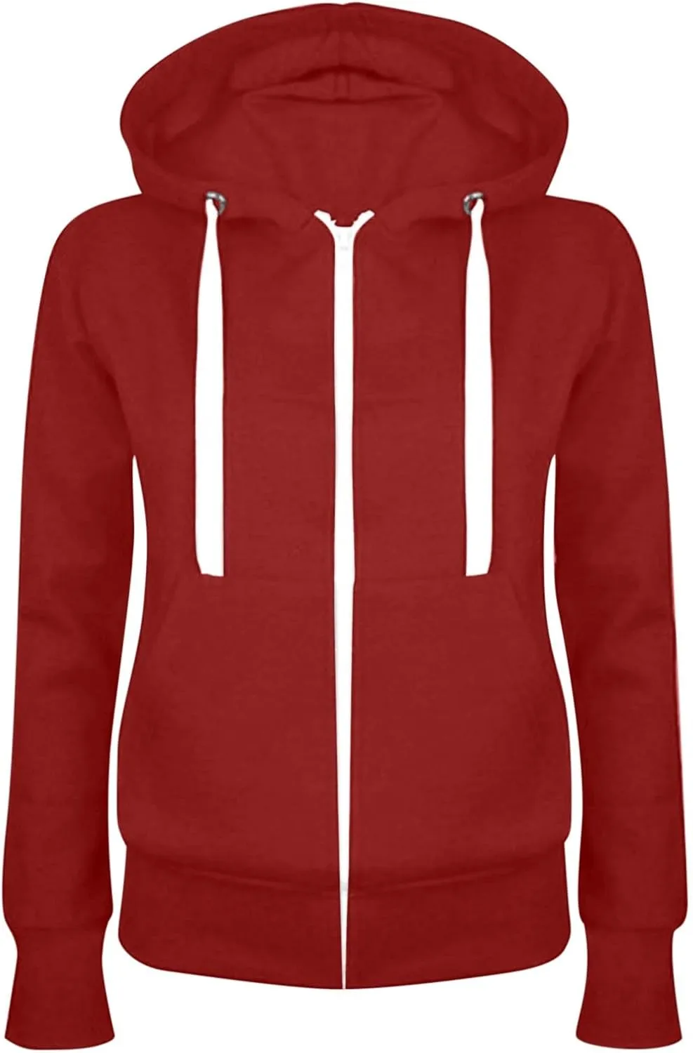 Hoodie Jackets For Women Solid Color Lightweight Drawstring Sweatshirt With Pocket 2024 Fall Casual Thin Coat