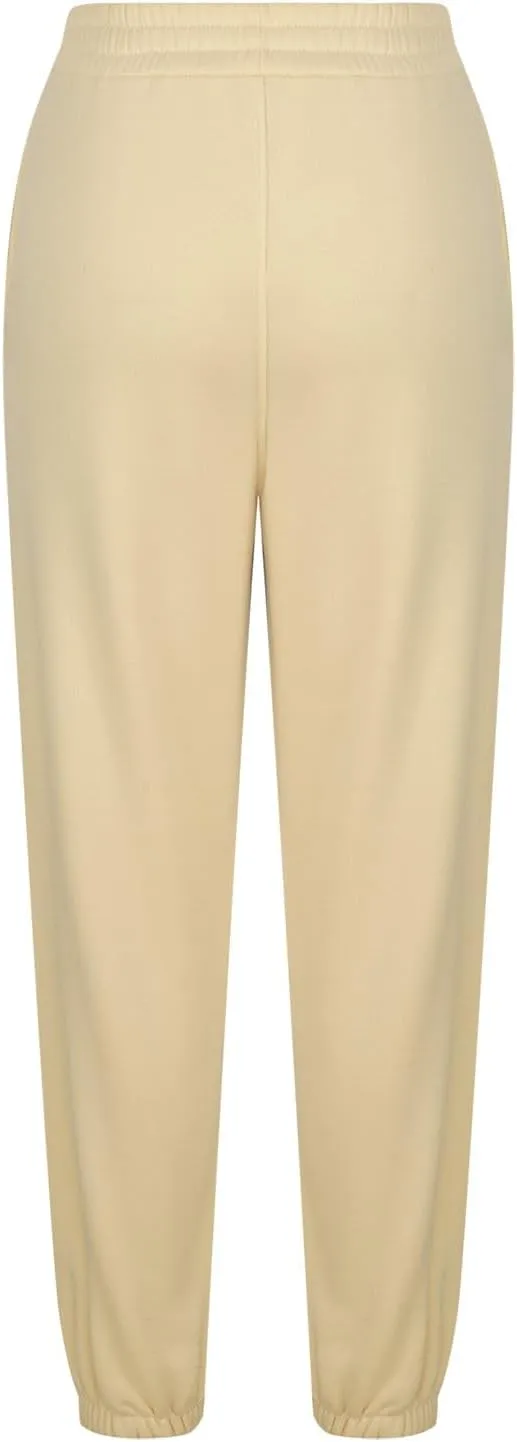 jsaierl Track Pants Women, Fall Winter Fleece Sweatpants Drawstring Lounge Straight Leg Pants Soft Comfy Joggers with Pockets