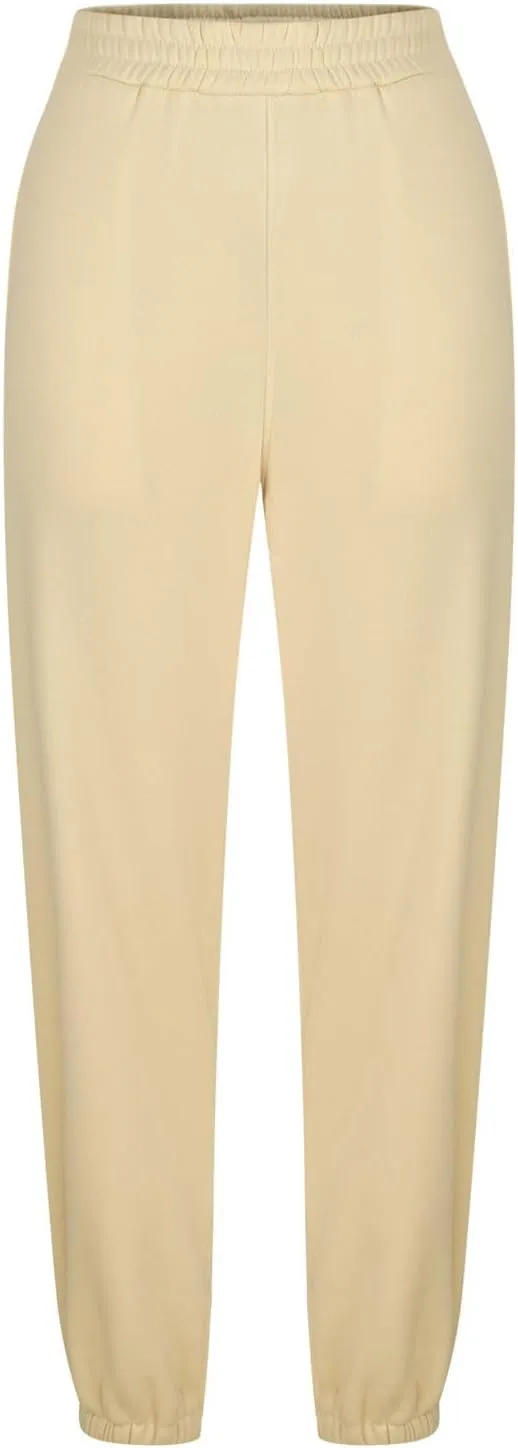 jsaierl Track Pants Women, Fall Winter Fleece Sweatpants Drawstring Lounge Straight Leg Pants Soft Comfy Joggers with Pockets