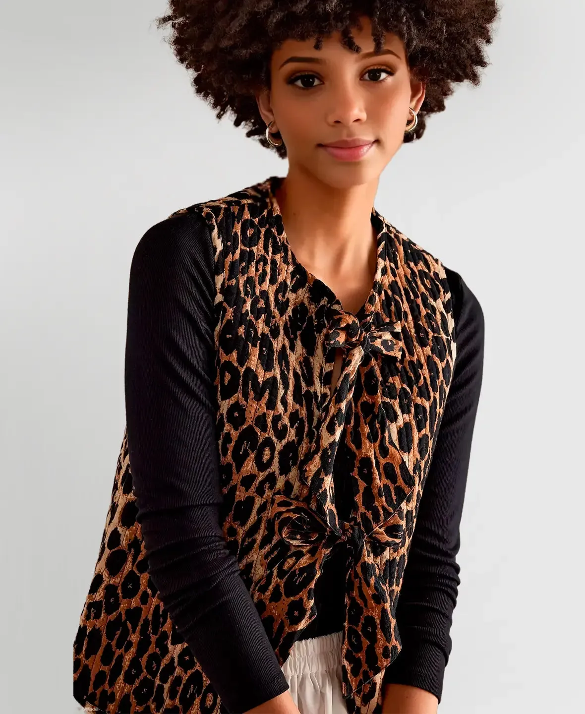 Leopard Print Bow Vest