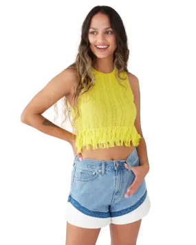 Lewis Fringe Shell - Yellow